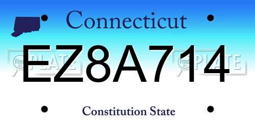 EZ8A714 Connecticut License Plate