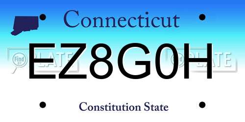 EZ8G0H Connecticut License Plate