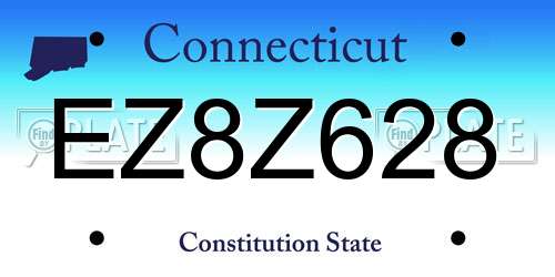 EZ8Z628 Connecticut License Plate