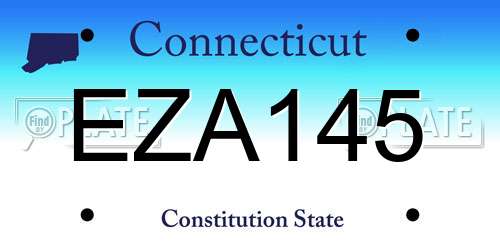 EZA145 Connecticut License Plate