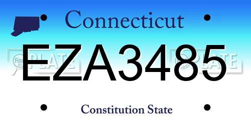 EZA3485 Connecticut License Plate