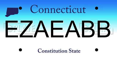 EZAEABB Connecticut License Plate