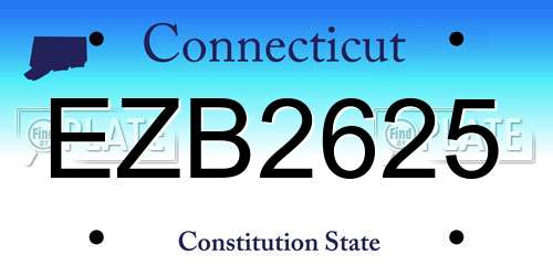 EZB2625 Connecticut License Plate
