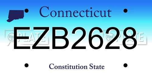 EZB2628 Connecticut License Plate