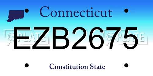 EZB2675 Connecticut License Plate