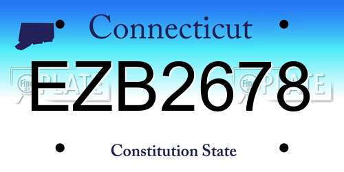 EZB2678 Connecticut License Plate