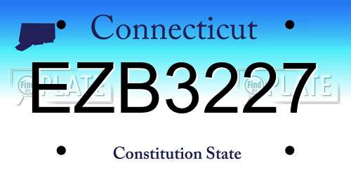 EZB3227 Connecticut License Plate