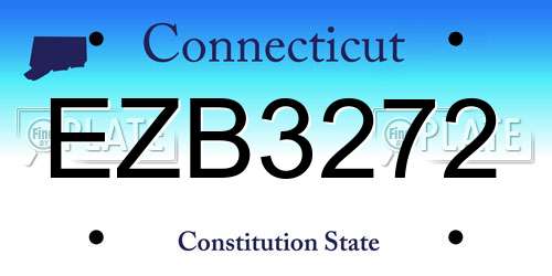 EZB3272 Connecticut License Plate