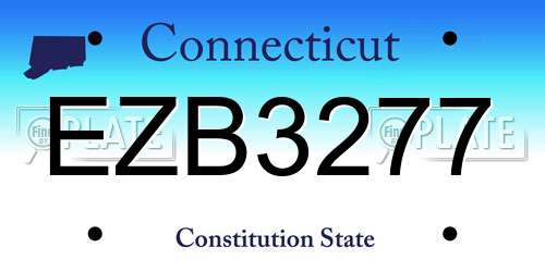 EZB3277 Connecticut License Plate