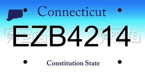EZB4214 Connecticut License Plate