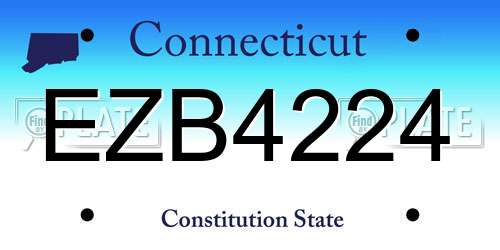 EZB4224 Connecticut License Plate