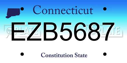 EZB5687 Connecticut License Plate