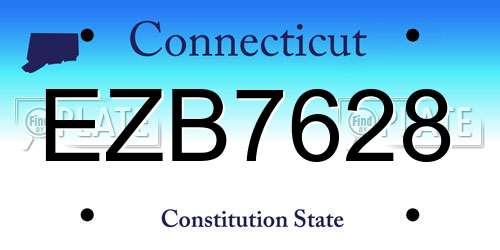 EZB7628 Connecticut License Plate