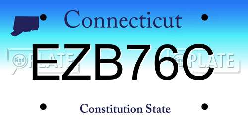 EZB76C Connecticut License Plate