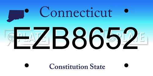 EZB8652 Connecticut License Plate