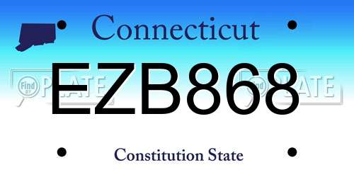 EZB868 Connecticut License Plate