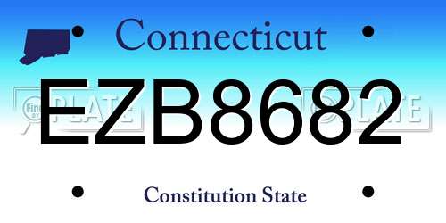 EZB8682 Connecticut License Plate