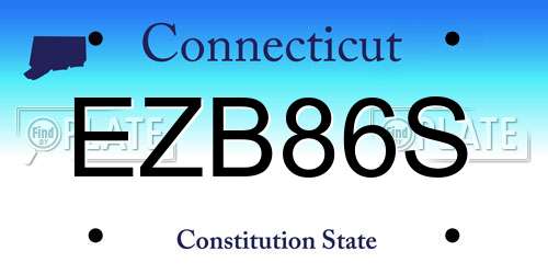 EZB86S Connecticut License Plate