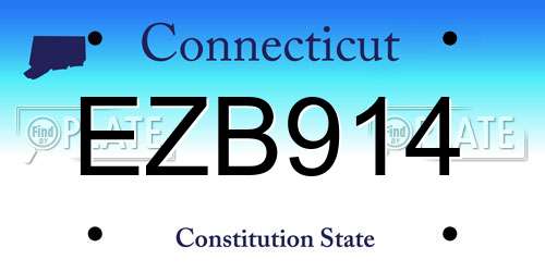 EZB914 Connecticut License Plate