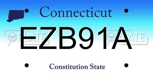 EZB91A Connecticut License Plate