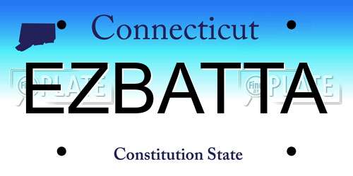 EZBATTA Connecticut License Plate