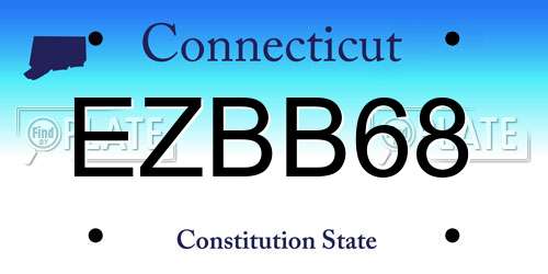 EZBB68 Connecticut License Plate