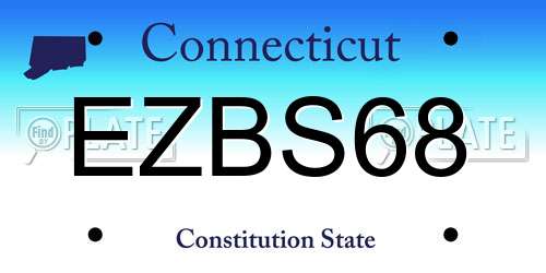 EZBS68 Connecticut License Plate
