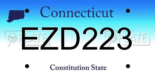 EZD223 Connecticut License Plate