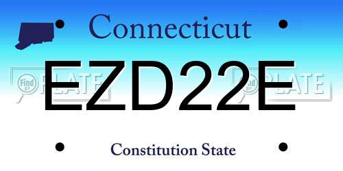 EZD22E Connecticut License Plate