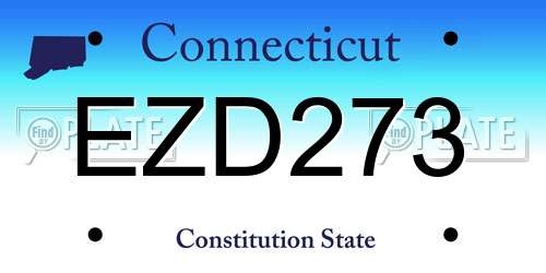 EZD273 Connecticut License Plate