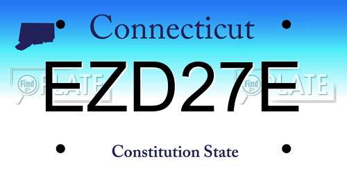 EZD27E Connecticut License Plate