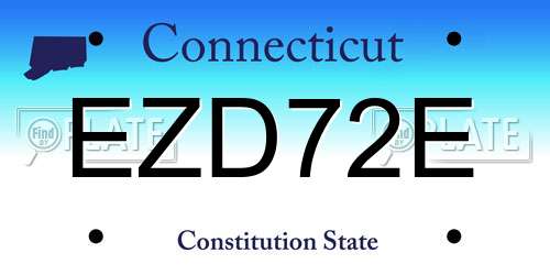 EZD72E Connecticut License Plate
