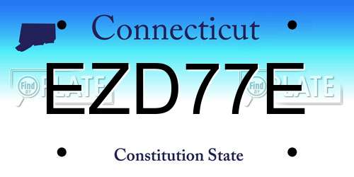 EZD77E Connecticut License Plate