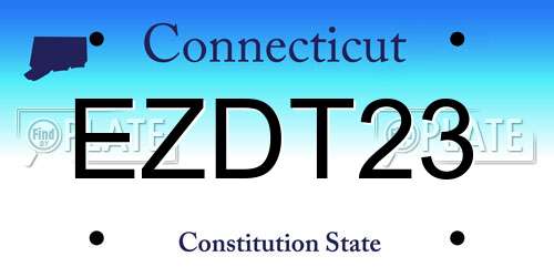 EZDT23 Connecticut License Plate