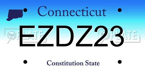 EZDZ23 Connecticut License Plate