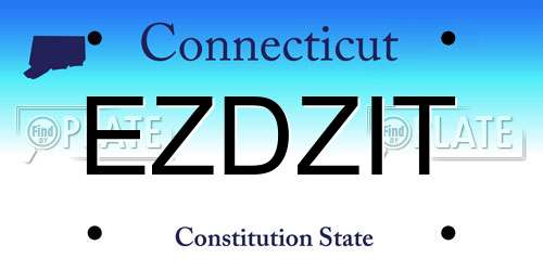 EZDZIT Connecticut License Plate