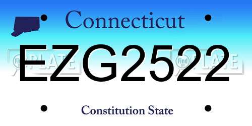 EZG2522 Connecticut License Plate
