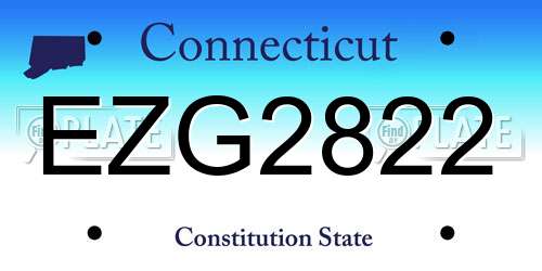 EZG2822 Connecticut License Plate