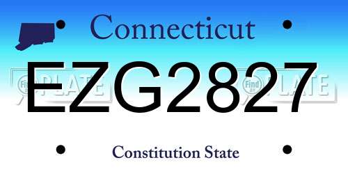 EZG2827 Connecticut License Plate