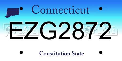 EZG2872 Connecticut License Plate