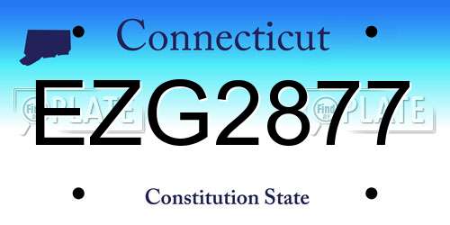EZG2877 Connecticut License Plate