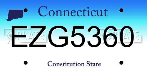 EZG5360 Connecticut License Plate