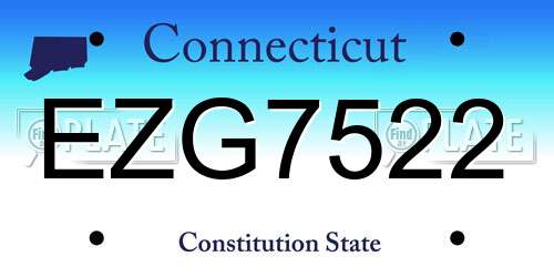 EZG7522 Connecticut License Plate