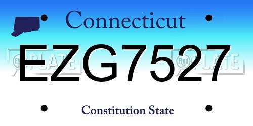 EZG7527 Connecticut License Plate