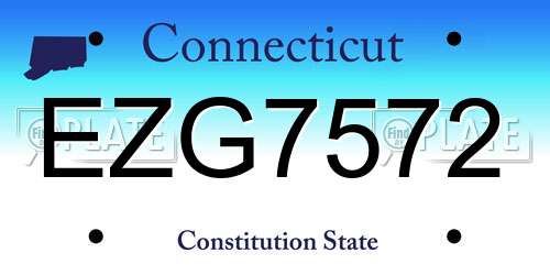 EZG7572 Connecticut License Plate