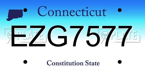 EZG7577 Connecticut License Plate
