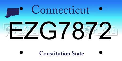 EZG7872 Connecticut License Plate