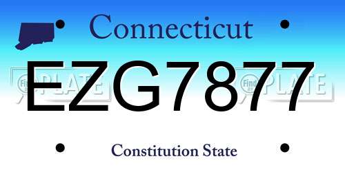 EZG7877 Connecticut License Plate