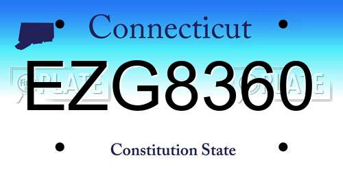EZG8360 Connecticut License Plate