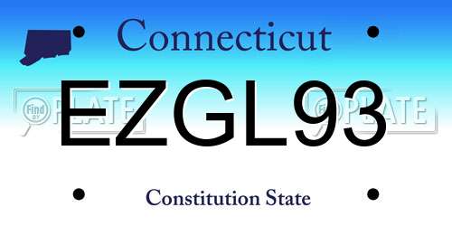 EZGL93 Connecticut License Plate